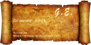 Graeser Erik névjegykártya